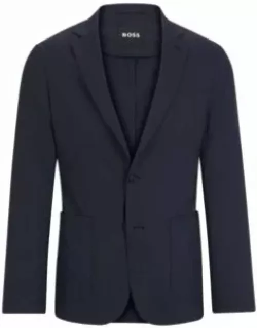 Slim-fit single-breasted jacket in a linen blend- Dark Blue Men's Sport Coat