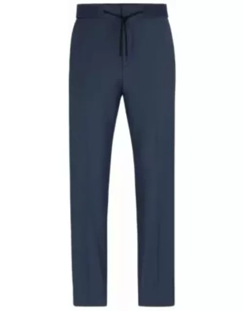 Extra-slim-fit trousers in mohair-look material- Blue Men's Casual Pant