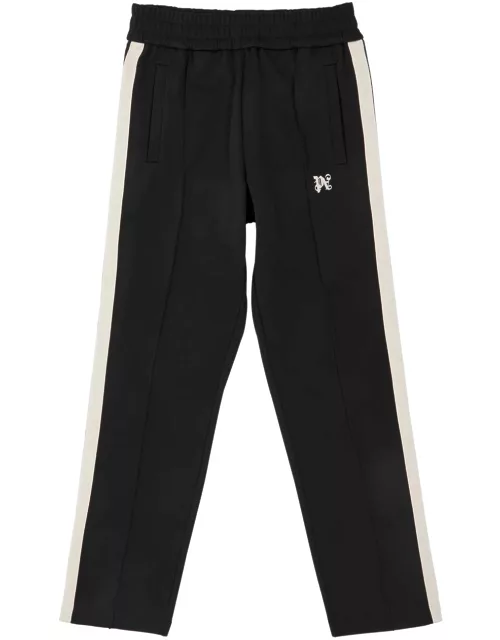 Palm Angels Logo Striped Jersey Track Pants - Black And White