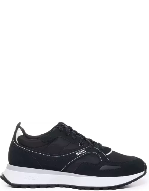 Hugo Boss Leather Sneakers With Logo