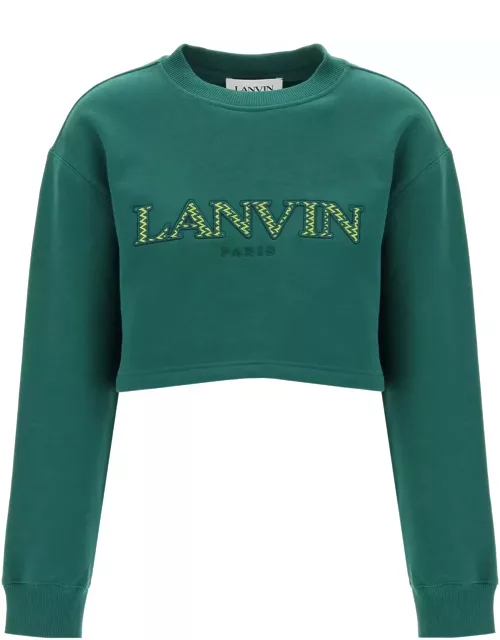 Lanvin Cropped Sweatshirt With Embroidered Logo Patch