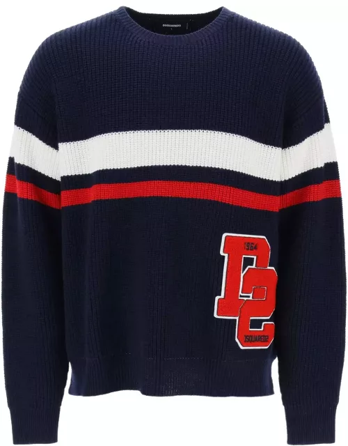 Dsquared2 Wool Sweater With Varsity Patch