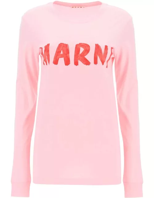 Marni Brushed Logo Long-sleeved T-shirt