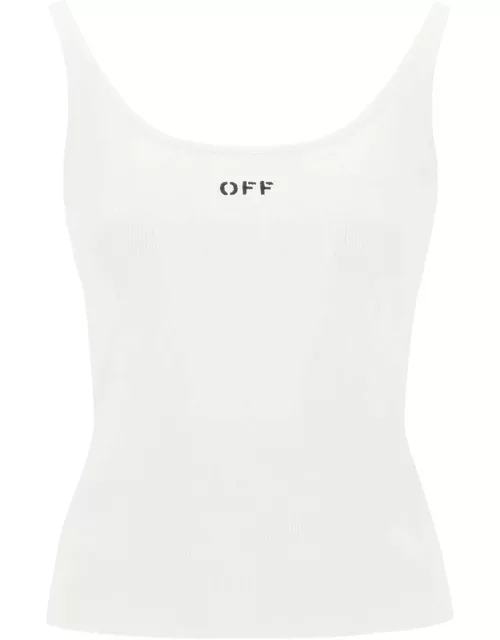 Off-White Tank Top With Off Embroidery