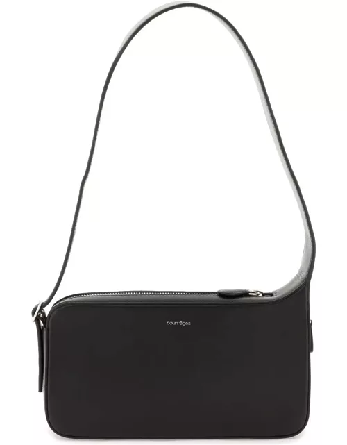Courrèges One Racer Baguette Hand Bag In Black Leather