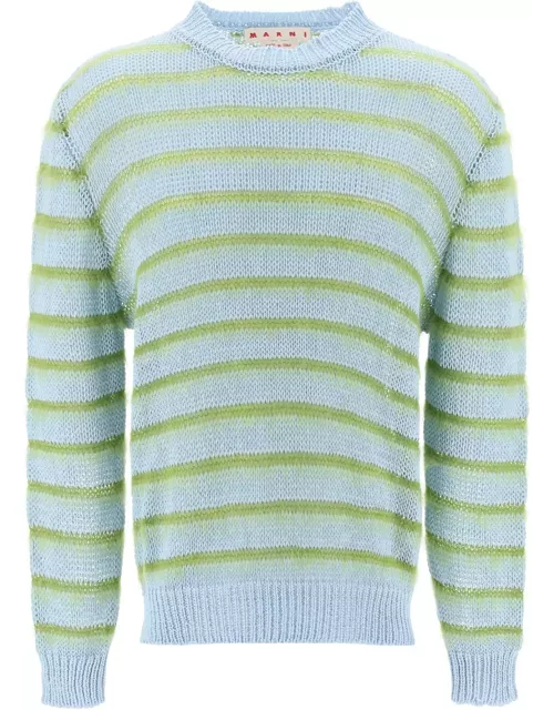 Marni Sweater In Striped Cotton And Mohair