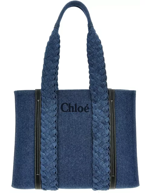 Chloé Small woody Denim Tote Bag