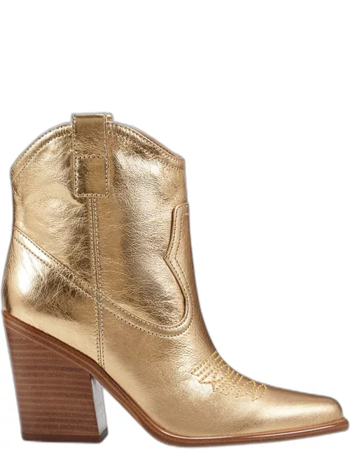 Leather Western Ankle Bootie