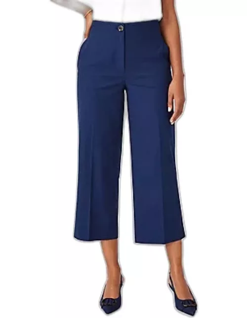 Ann Taylor The Kate Wide Leg Crop Pant in Polished Denim - Curvy Fit