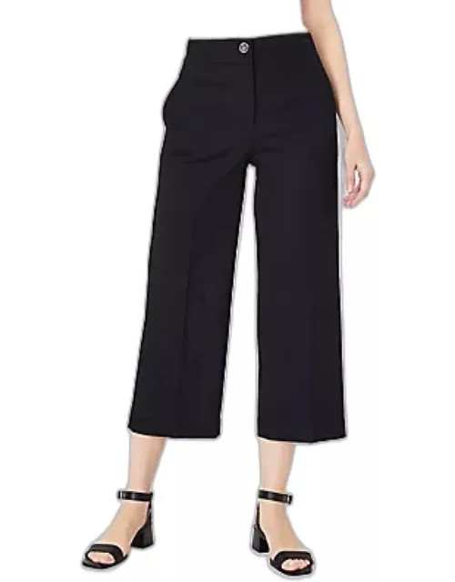 Ann Taylor The Petite High Rise Kate Wide Leg Crop Pant in Texture