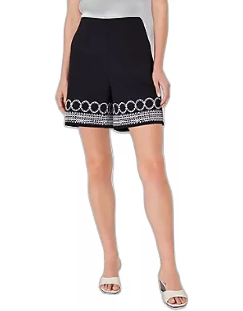 Ann Taylor Petite Side Zip Shorts in Embroidery