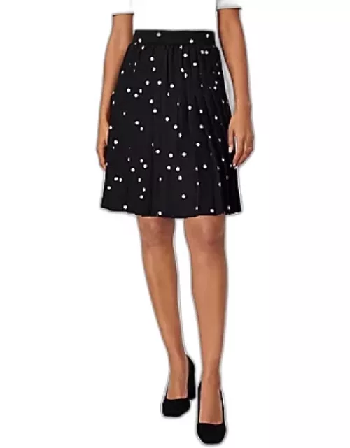 Ann Taylor Petite Dotted Pleated Skirt