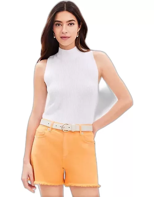 Loft Denim Cut Off Shorts in Orange Creamsicle