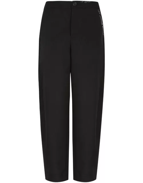 Marni Embroidered Tapered Wool Trousers - Black - 42 (UK10 / S)