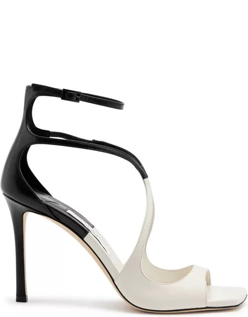 Jimmy Choo Azia 95 Leather Sandals - Black And White - 36 (IT36 / UK3)