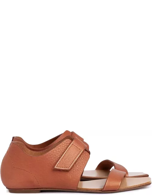 Pedro Garcia Vivi Flat Sandal In Tanned Leather