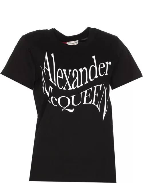 Alexander McQueen Warped Logo T-shirt