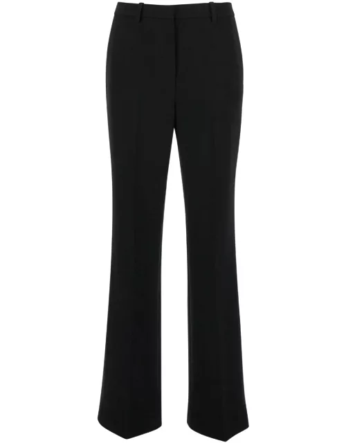 Theory Black Sartorial Pants With Stretch Pleat In Technical Fabric Woman