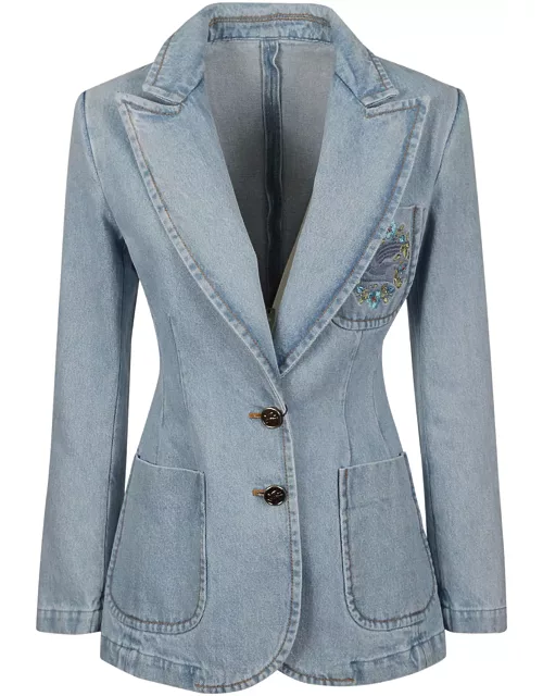 Etro Fitted Buttoned Denim Jacket