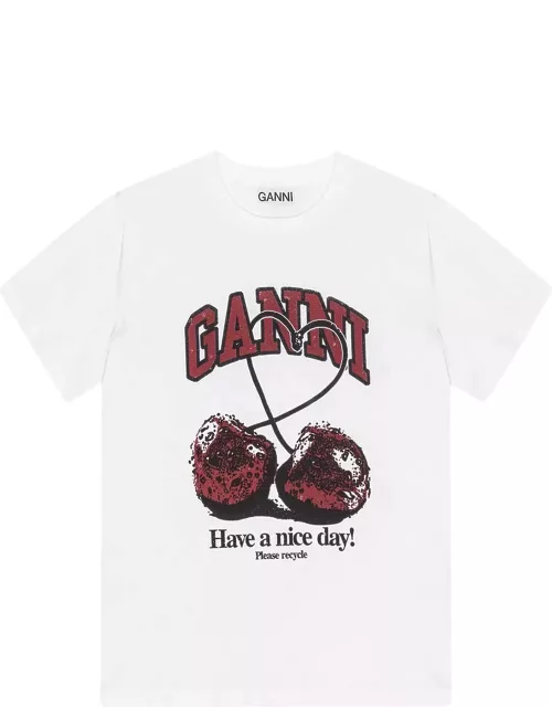Ganni Basic Jersey Cherry Relaxed T-shirt