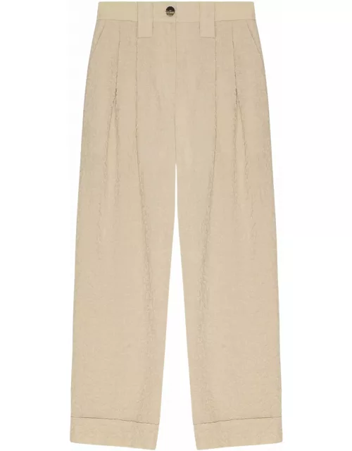 Ganni Pleat Detail Plain Trouser