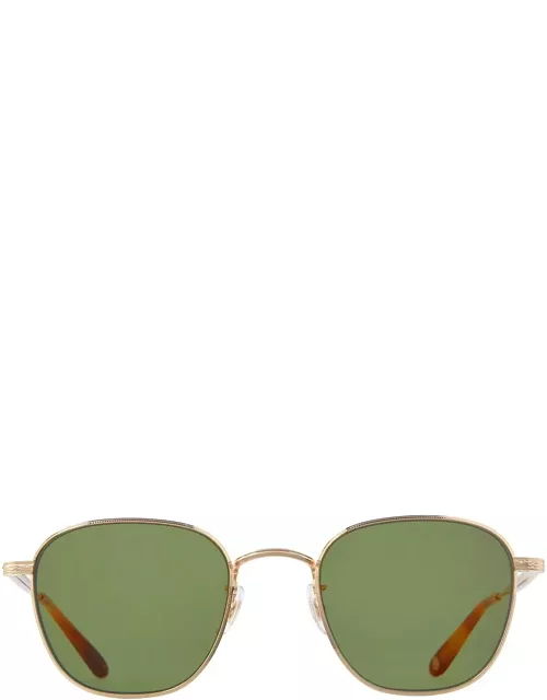 Garrett Leight World Sun Gold-ember Tortoise/semi-flat Green Sunglasse
