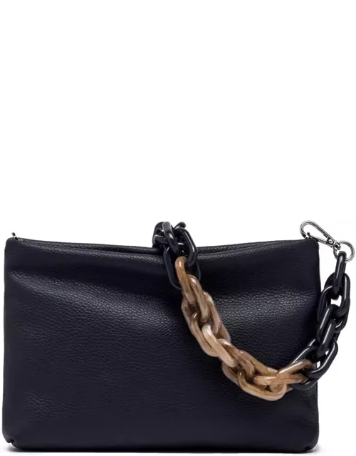 Gianni Chiarini Navy Blue Brenda Clutch Bag With Resin Chain