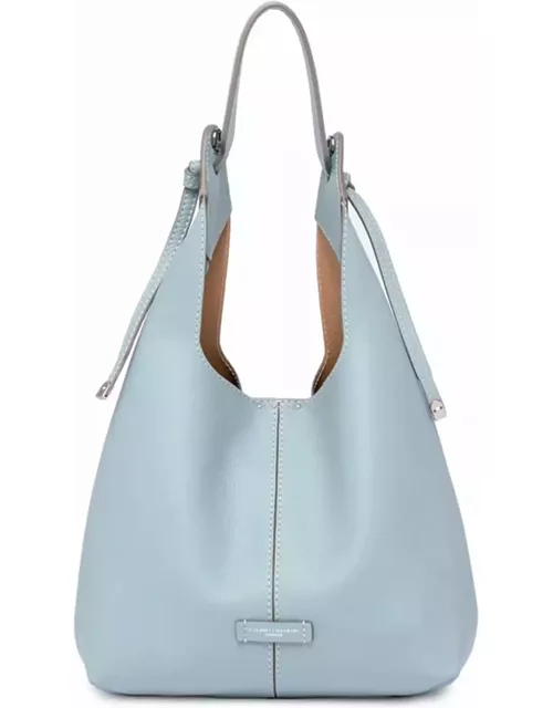 Gianni Chiarini Light Blue Elsa Shoulder Bag In Matte Effect Leather