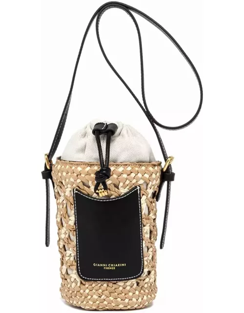 Gianni Chiarini Saona Bucket Bag In Strawmeasurements 14 X 18 X 14 C