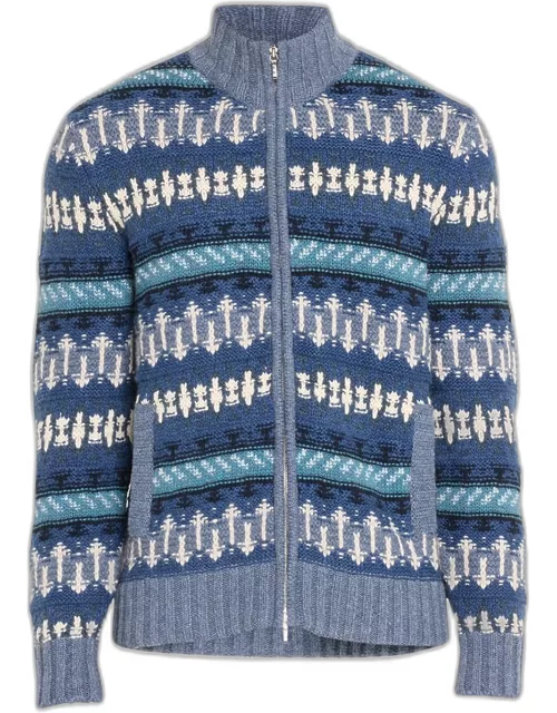 Men's Noel Cashmere Full-Zip Sweater