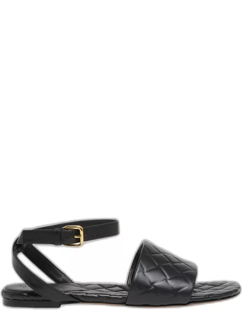 Amy Quilted Leather Ankle-Strap Sandal