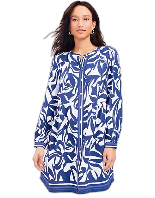 Loft Tall Abstract Swirl Button Tiered Swing Dres