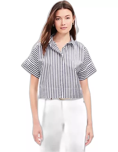 Loft Striped Cotton Modern Drop Shoulder Shirt