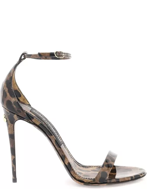DOLCE & GABBANA leopard print glossy leather sandal