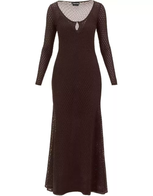TOM FORD long knitted lurex perforated dres