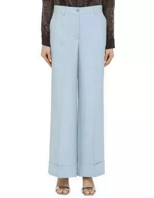 Light blue linen blend trouser