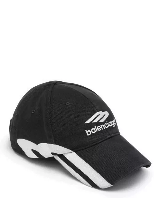 Black washed out baseball cap with logo