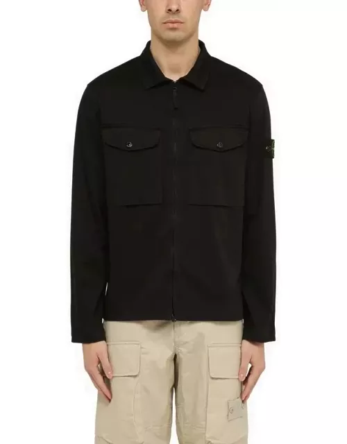 Lightweight zipped black cotton jacket