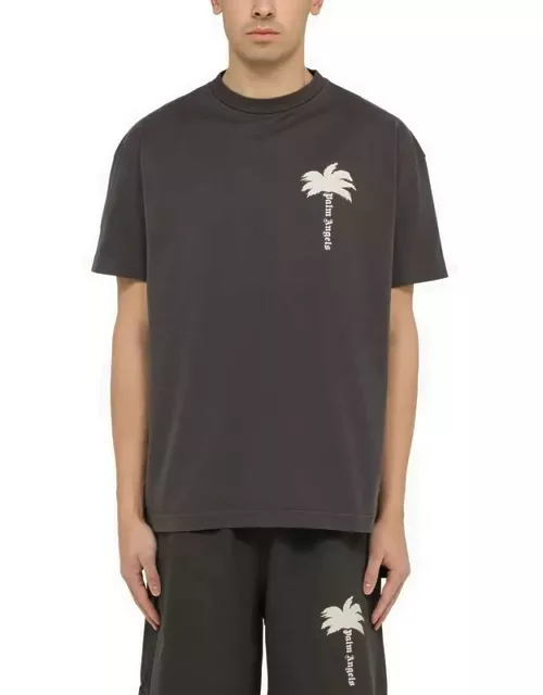 Dark grey cotton T-shirt with print