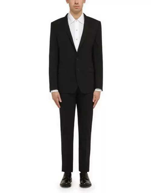 Black wool single-breasted suit