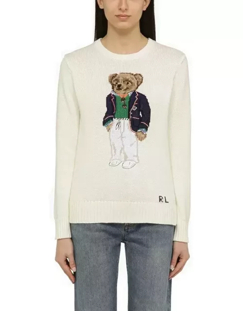 Cotton Cream Polo Bear Sweater