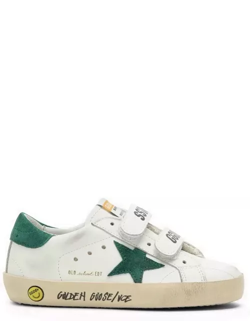 Old School white/green low trainer