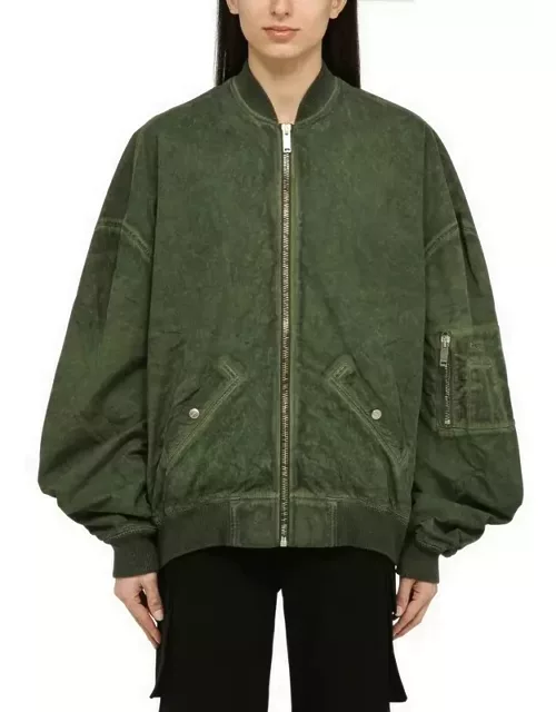 Green cotton over bomber jacket