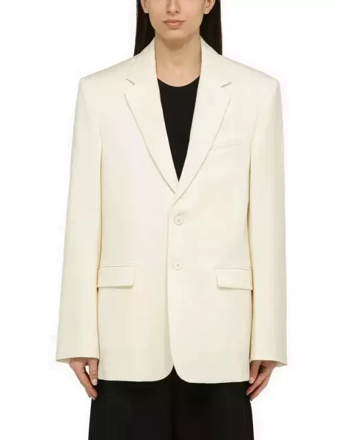 White single-breasted jacket in woo