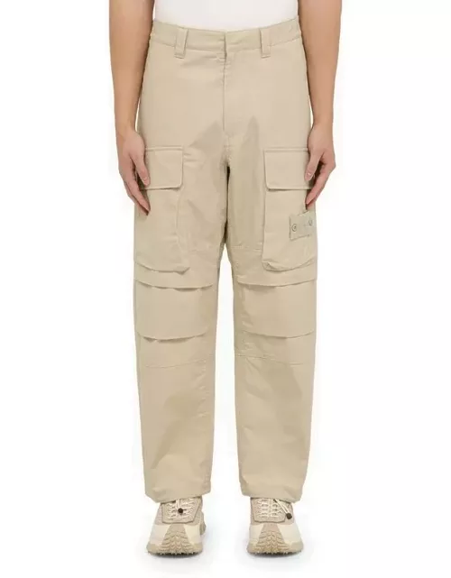 Regular beige cotton trouser
