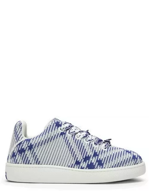 White/Blue Check pattern Box sneaker