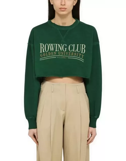 Green cotton cropped sweatshirt