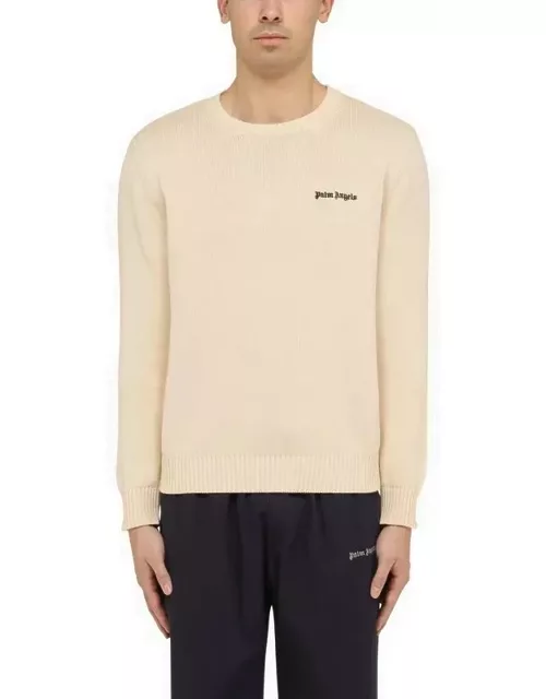 White cotton jumper with logo