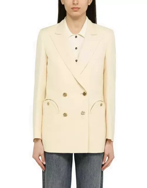 Cream-coloured Savannah jacket in linen and silk