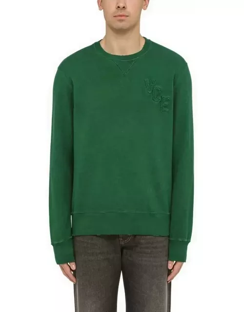 Green cotton crewneck sweatshirt